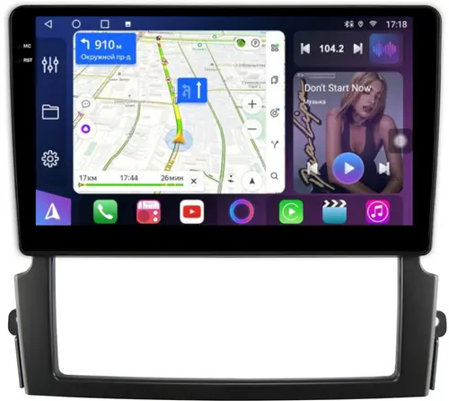 Магнитола для KIA Sorento 1 2006-2011 - FarCar S500-TS18 монитор 9.5" QLED на Android 14, CarPlay, 4G SIM-слот