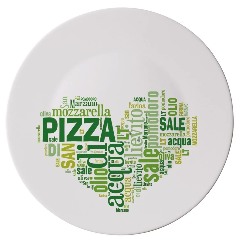 Блюдо для пиццы 33см Bormioli Rocco I Love Pizza Green