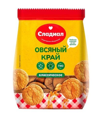 Печенье сдобное Сладиал Овсяный край классическое 500 г