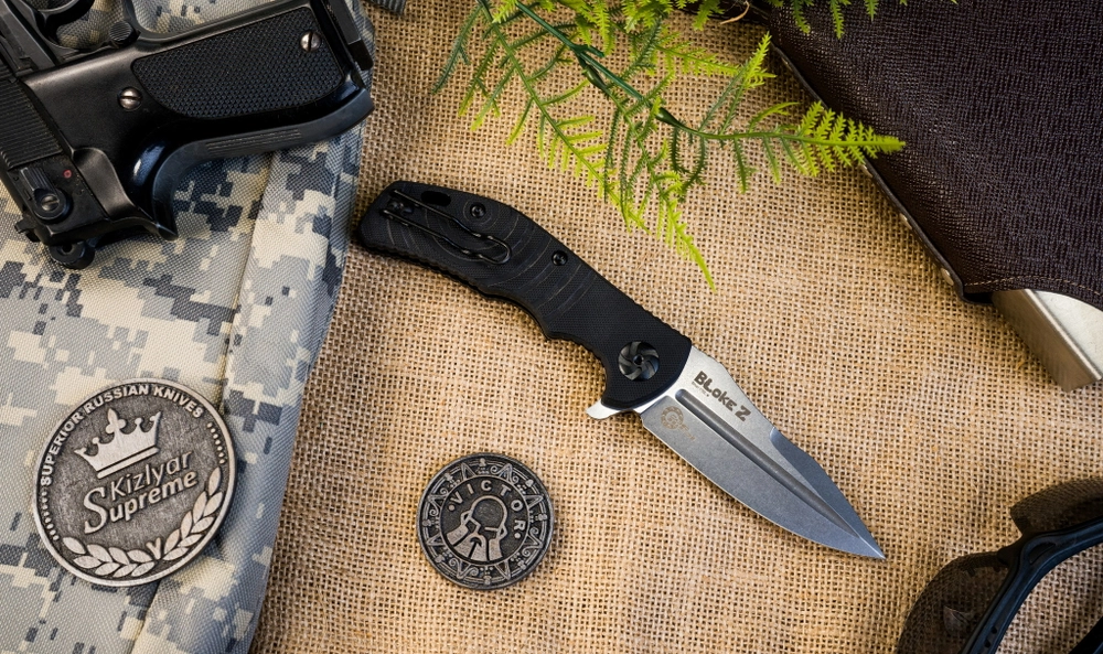 Складной нож Bloke Z Elmax (Cryo) StoneWash