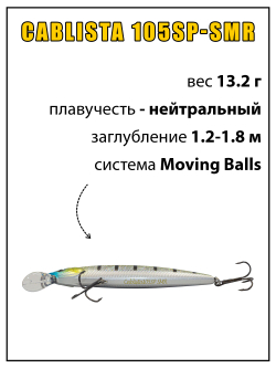 Воблер минноу Cablista 105SP SMR 13.2 г цвет #09