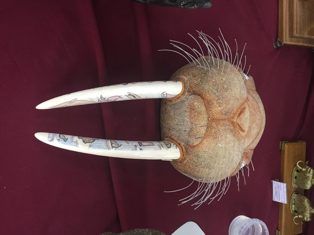 "Морж", скульптурная композиция, сувенир настенный