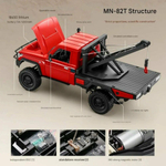 Радиоуправляемая машина MN MODEL, внедорожник с лебедкой Land Cruiser 1:12, 2,4 ГГц, RTR, 4WD - MN-82T-RED