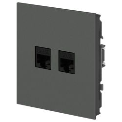 Розетка ЭРА Arktik 16-3108-06 информационная двойная 2XRJ45 графит | Эра Arktik