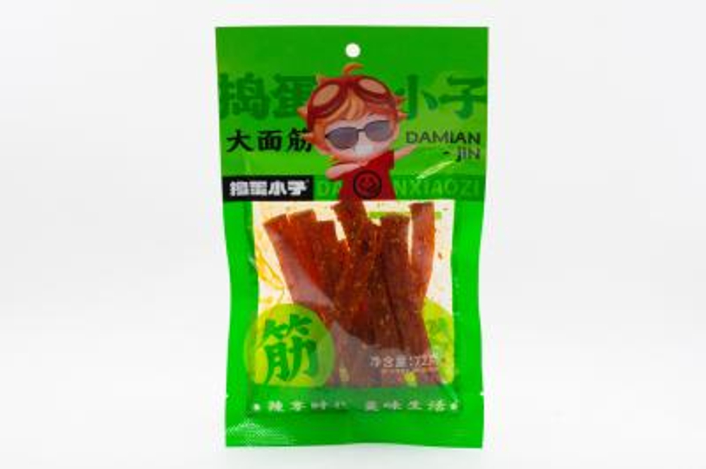 Мясо соевое DAOWANXIAOZI  острые полоски (зеленый) 72гр*100шт   Китай