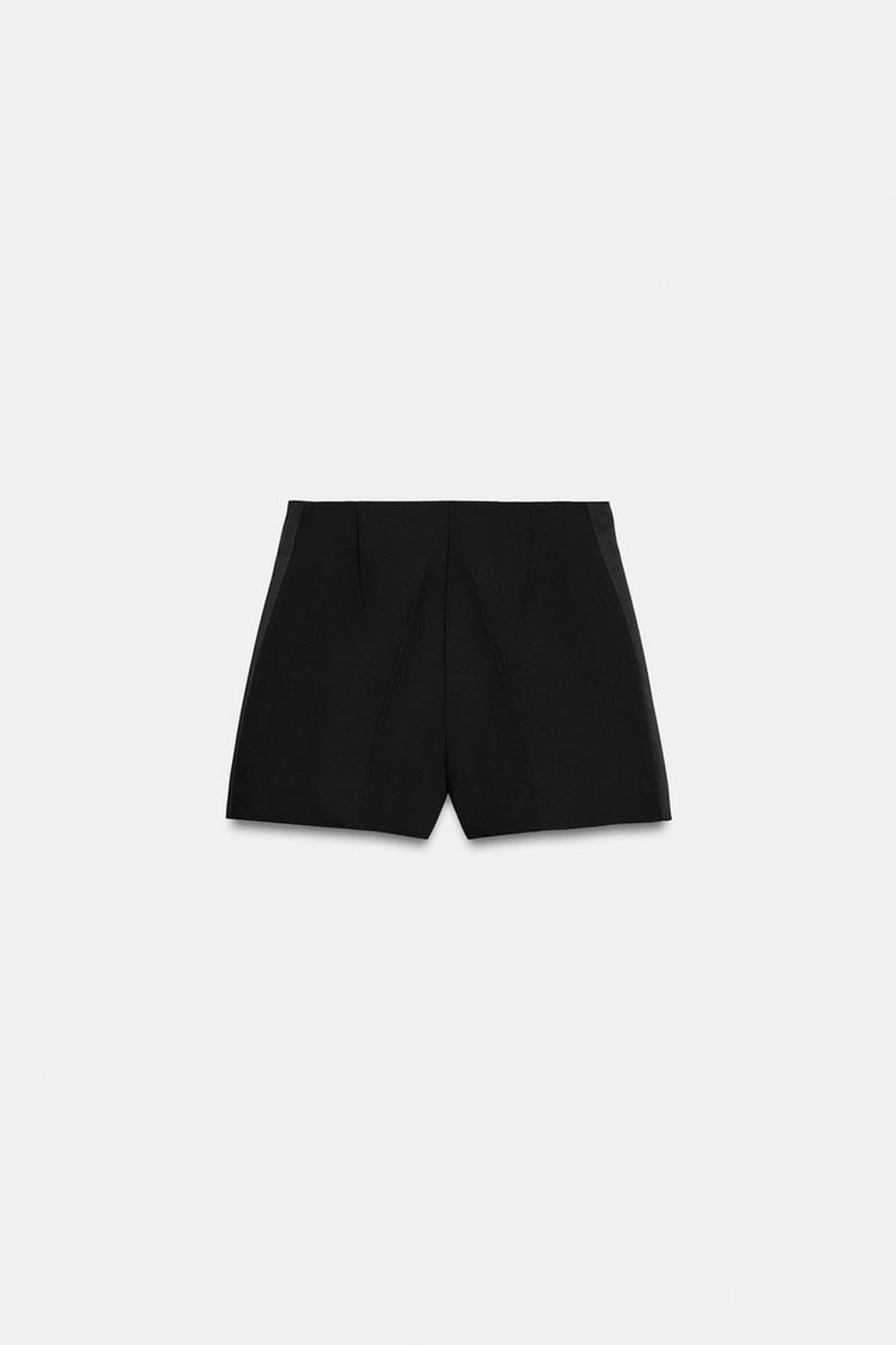 ZARA ШОРТЫ С АТЛАСНЫМИ ЛАМПАСАМИ, ЧЕРНЫЙ