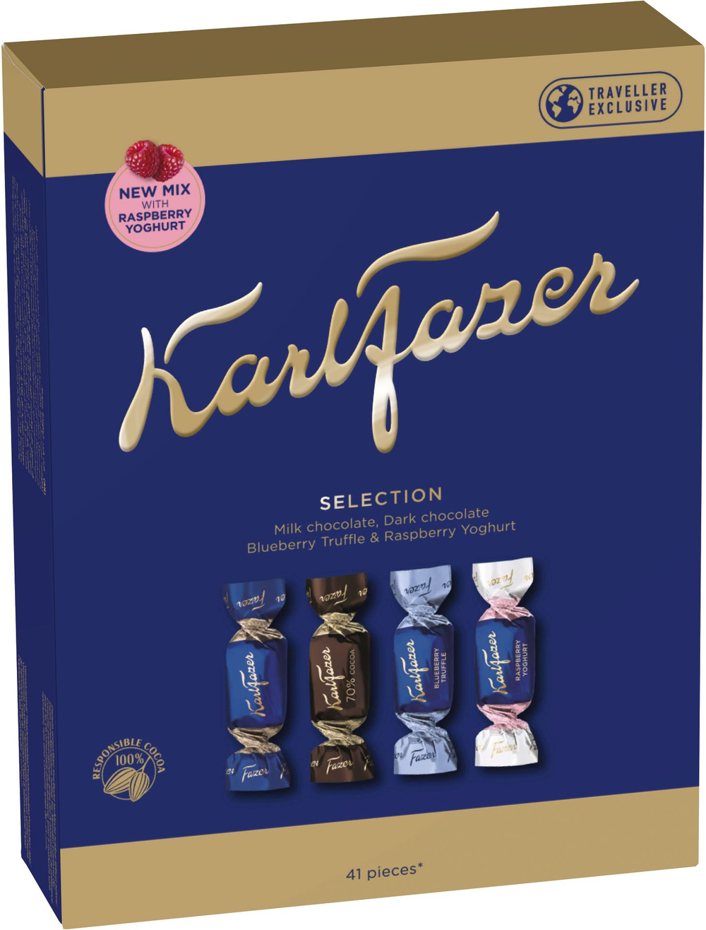 Karl Fazer Конфеты шоколадные Selection ассорти (малина, черника, молочный и темный шоколад) 295 г (Из Финляндии)
