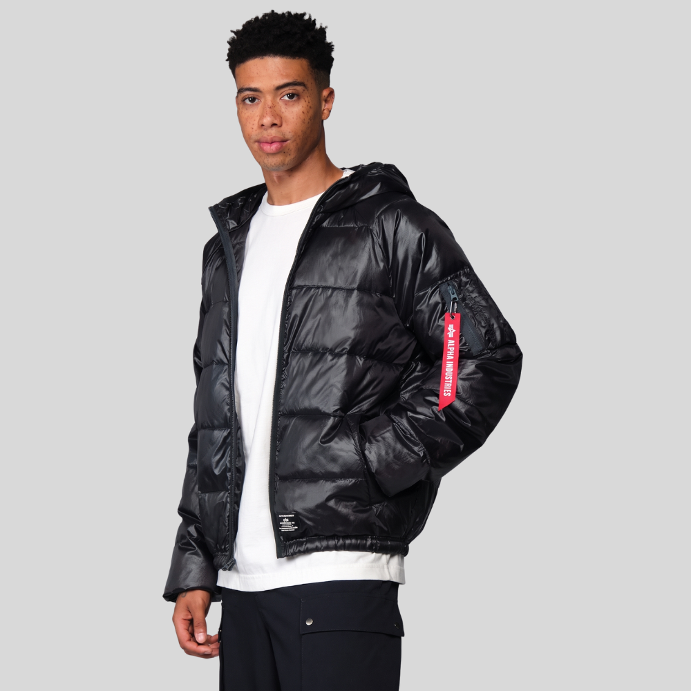 Парка Alpha Industries Laughlin Hooded Relaxed Fit Puffer Ultralight Black (Черная)