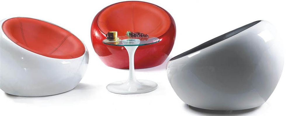 кресло egg pod ball ( кожа) (by Steel Arts)