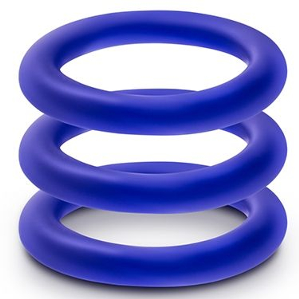 Набор из 3 синих эрекционных колец VS2 Pure Premium Silicone Cock Rings (Цвет: синий)