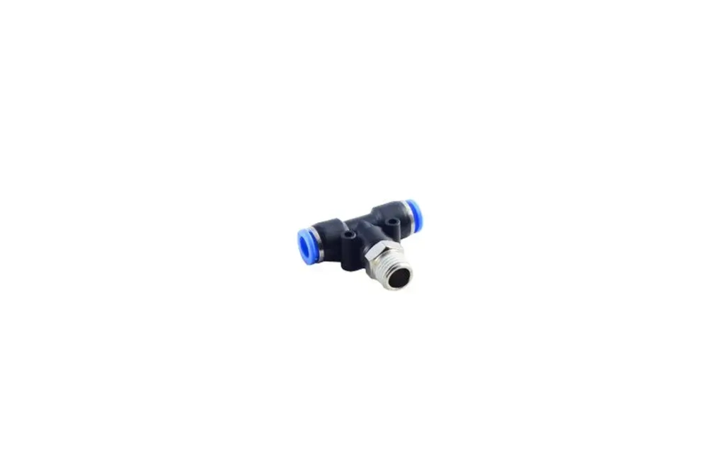 Фитинг Т-образный для пластиковых трубок 6мм с наружной резьбой 1/2'' RockForce##Rock FORCE RF-SPB06-04