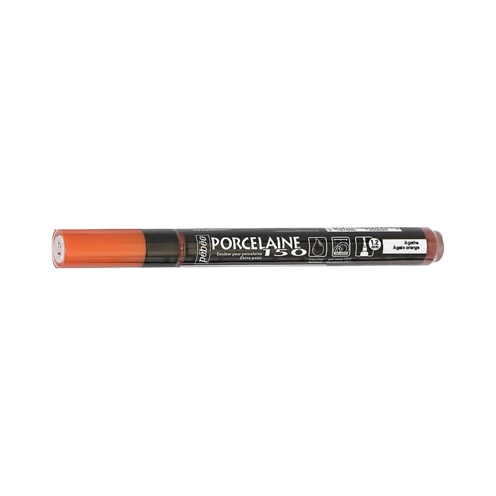 Маркер по керамике Porcelaine 150 1.2 мм, перо круглое, 6 шт, 020002 оранжевый, Pebeo