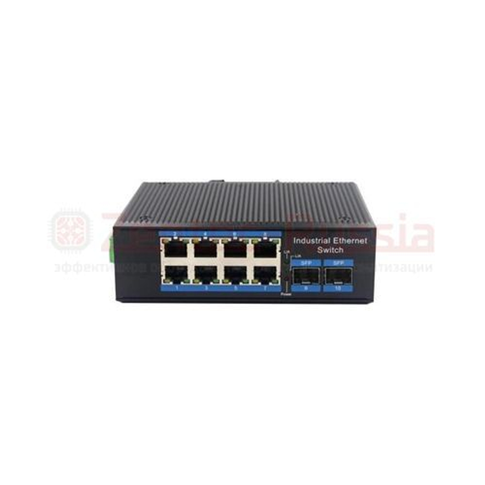 MES-308-2S неуправляемый промышленный сетевой коммутатор, 10 Ethernet портов
