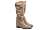 HERMES Jumping Knee high Boots Women"s Beige