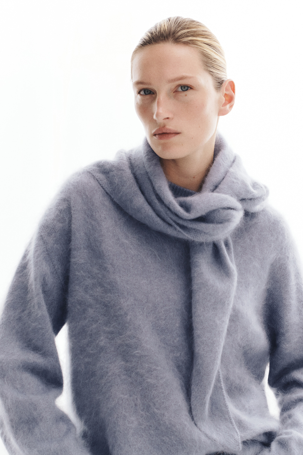 Шерстяной джемпер с шалью - H&M