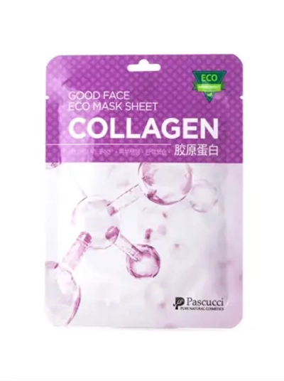 Pascucci Mask Sheet Good Face Eco Collagen Маска для лица тканевая омолаживающая с коллагеном, 23 мл