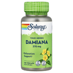 Solaray, True Herbs, дамиана, 370 мг, 100 растительных капсул