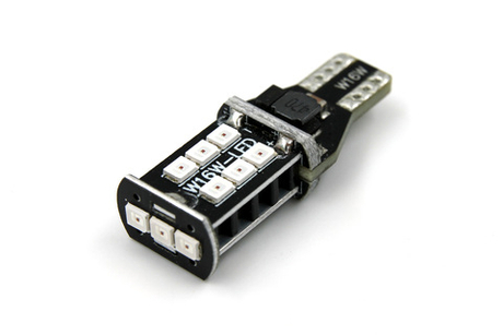 Светодиодная лампа W16W T15-3G15L (красный), 1шт
