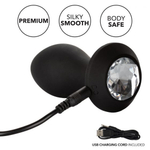 Черная анальная вибропробка 10,75см с кристаллом California Exotic Novelties Power Gem Vibrating Crystal Probe SE-0385-15-3