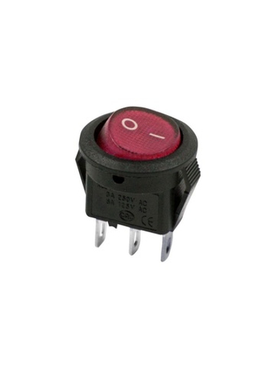 Выключатель клавишный круглый 250В 3А (2с) ON-OFF Micro RWB-105 SC-214 красн. Rexant 36-2511