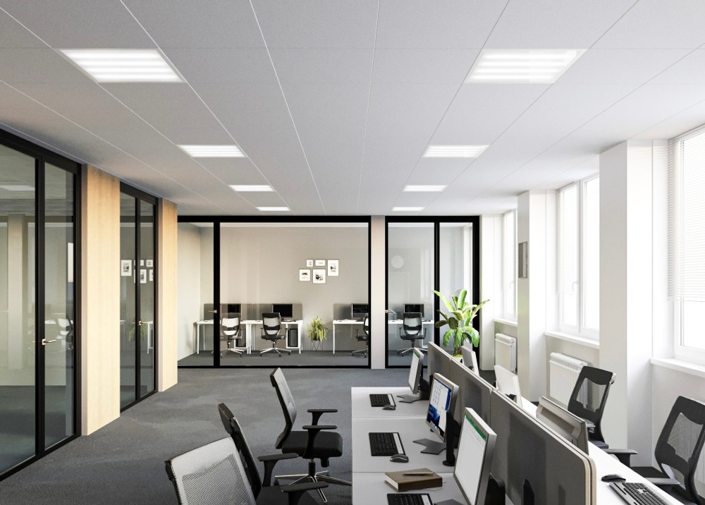 Светильник LED Ecophon (для потолка Экофон) кромка-Dg 600х600 38Вт SL 3000К опал IP40 DR