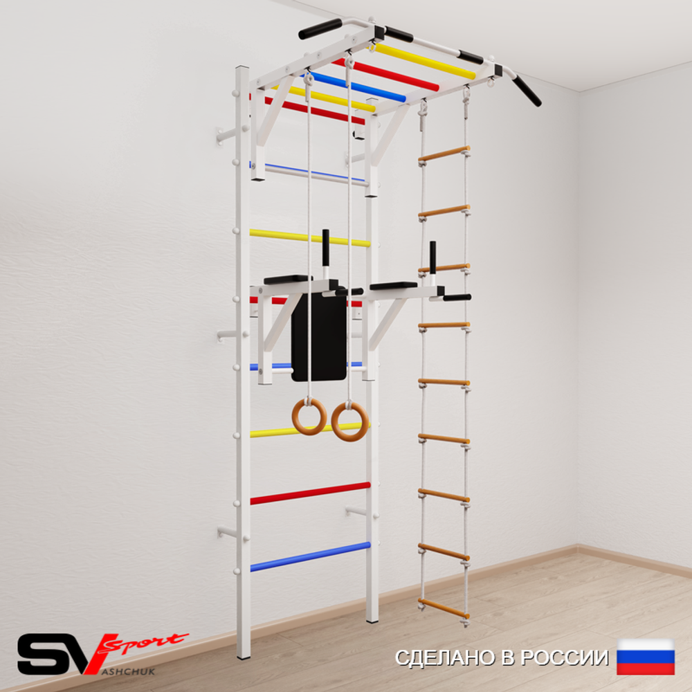 Шведская стенка Sv Sport усиленная 648 (Турник рукоход/Брусья/Кольца/Лестница)