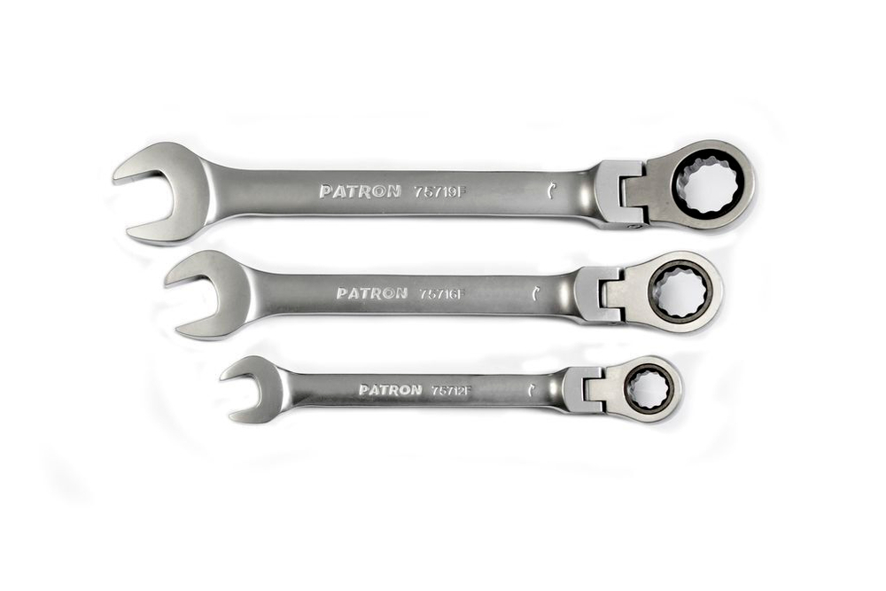 Ключ комбинированный трещоточный с шарниром 14мм PATRON P-75714F