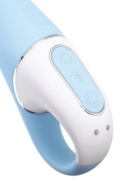 Нереалистичный вибратор Satisfyer Air Pump Vibrator 5, силикон, голубой,  см.