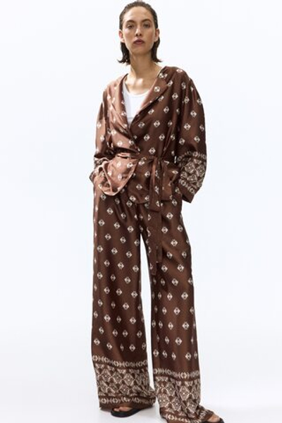 Прямые атласные брюки - H&M