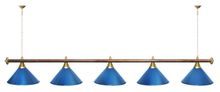 Лампа STARTBILLIARDS 5 пл. (плафоны золотые,штанга хром,фурнитура золото)