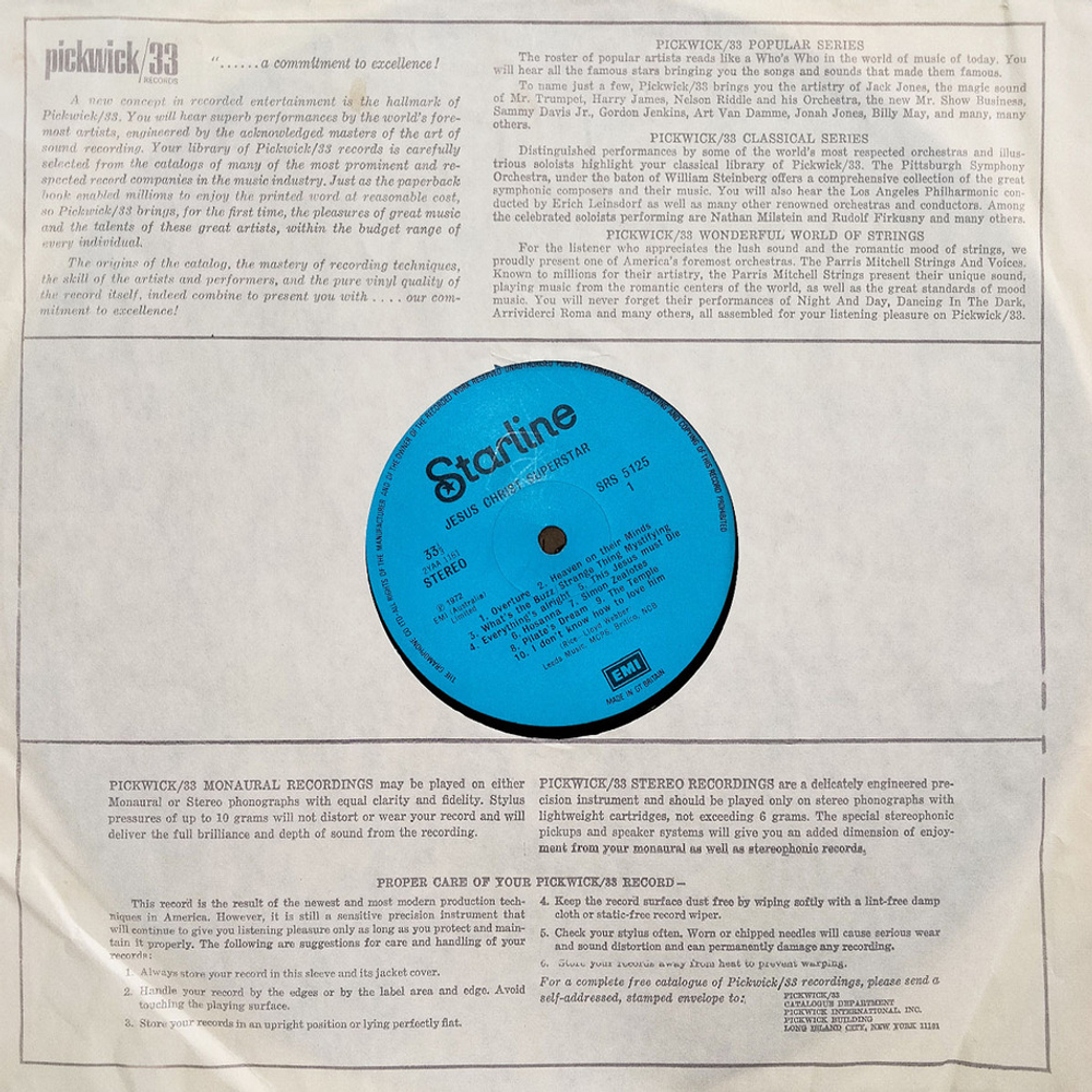 Andrew Lloyd Webber and Tim Rice / Jesus Christ Superstar (LP)