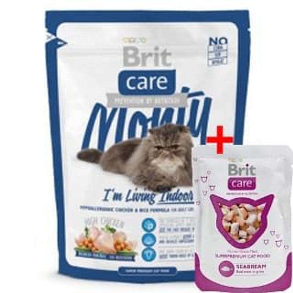 Brit Care Cat Monty Indoor 0.4 (д/домашн.) сухой д/кошек + пауч "морской лещ" , 80 г АКЦИЯ Brit Care Cat Monty Indoor 0.4 (д/домашн.) сухой д/кошек + пауч "морской лещ" , 80 г АКЦИЯ