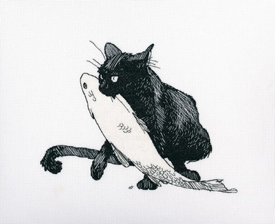 "Среди черных котов"-M665  вышивка