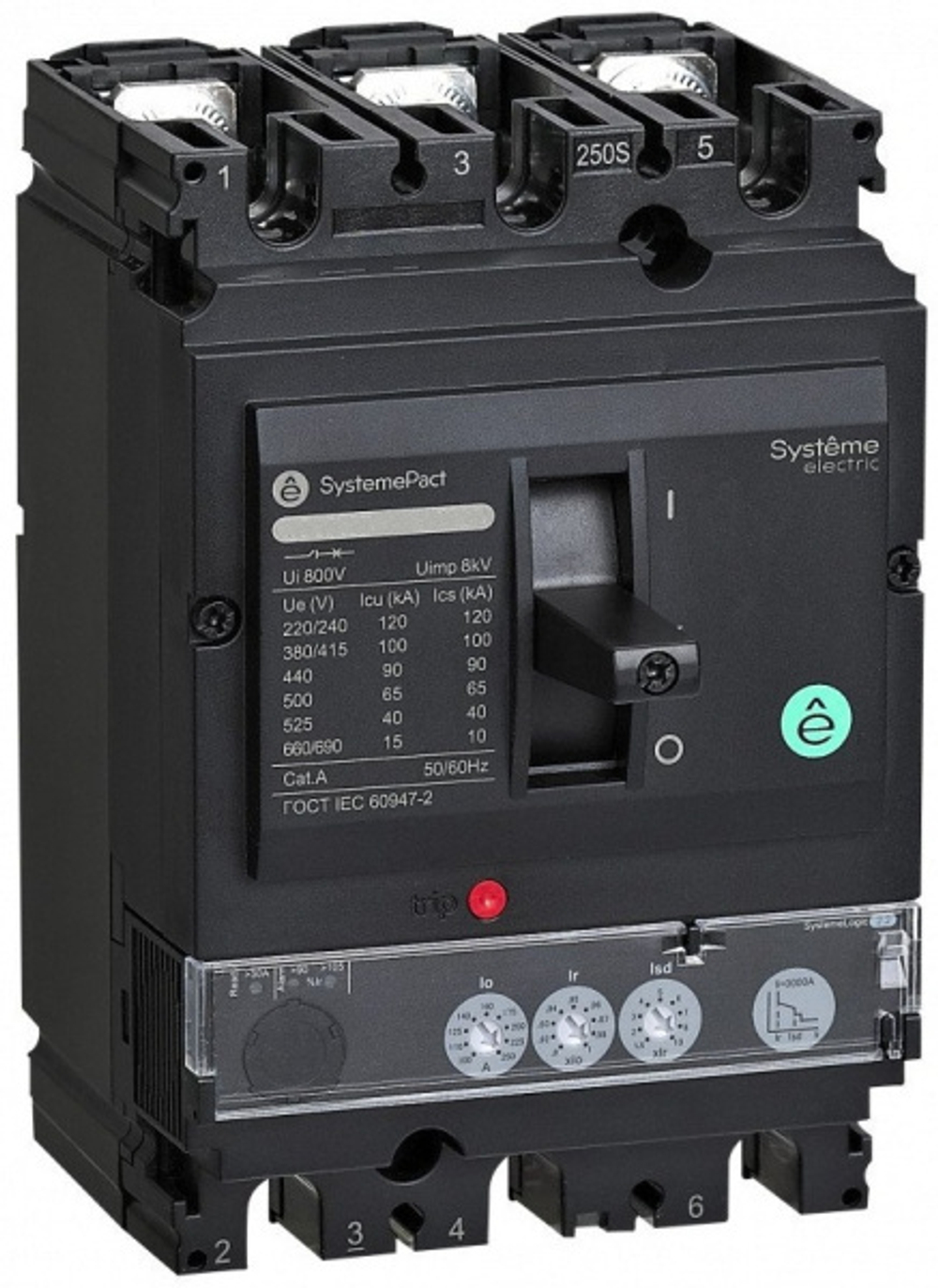 Автоматический выключатель в литом корпусе Systeme Electric SPC160N125L3DF