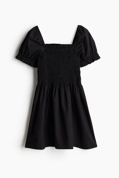 Платье из поплина со сборками — короткие рукава - H&M