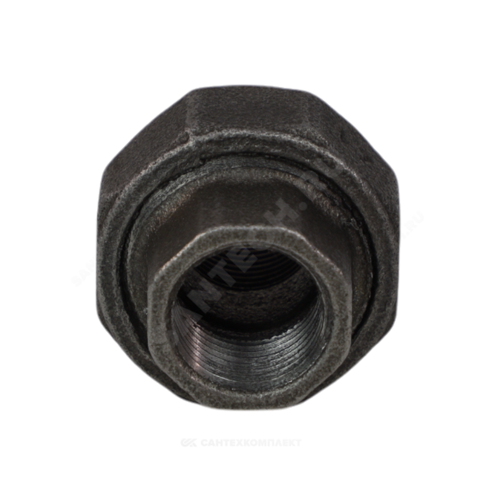 Соединитель прямой американка чугун Ду 15 (1/2") ВР/ВР конусный Fittex PLUS