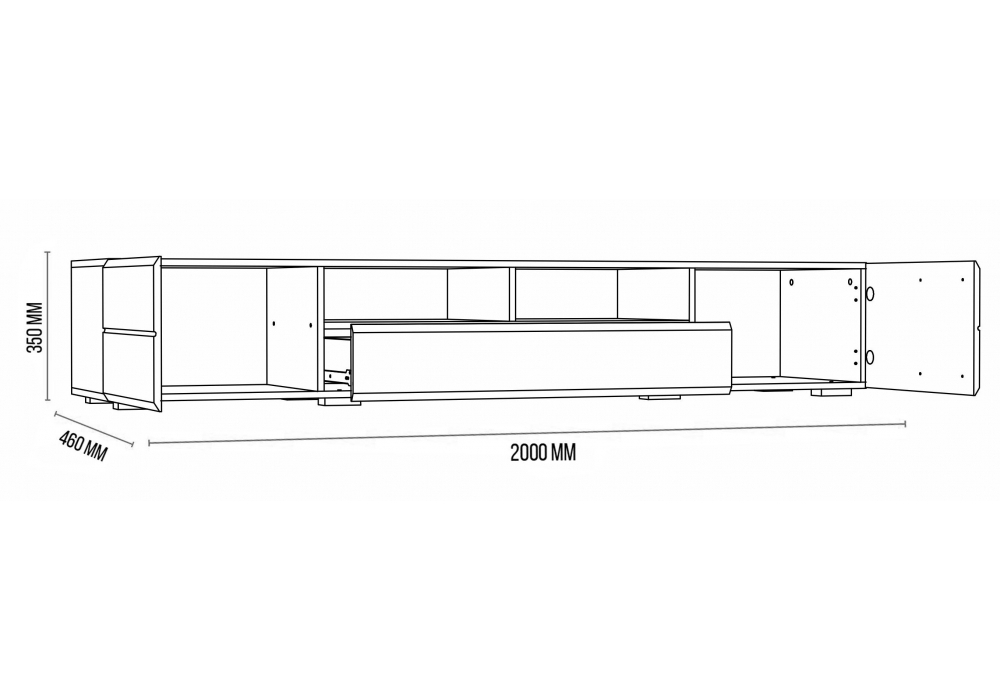 ТВ-тумба Woodville Иоги 2.0 венге, белый глянец