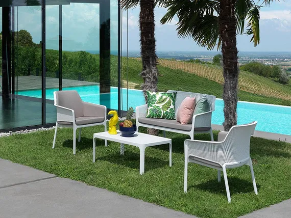 Подушка для уличного дивана Net Bench, серая