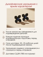 Серьги цветок с лабораторными сапфирами и муассанитами