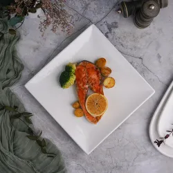 Тарелка 25*25 см h2,6 см квадратная белая фарфор NEW P.L. Proff Cuisine [3]