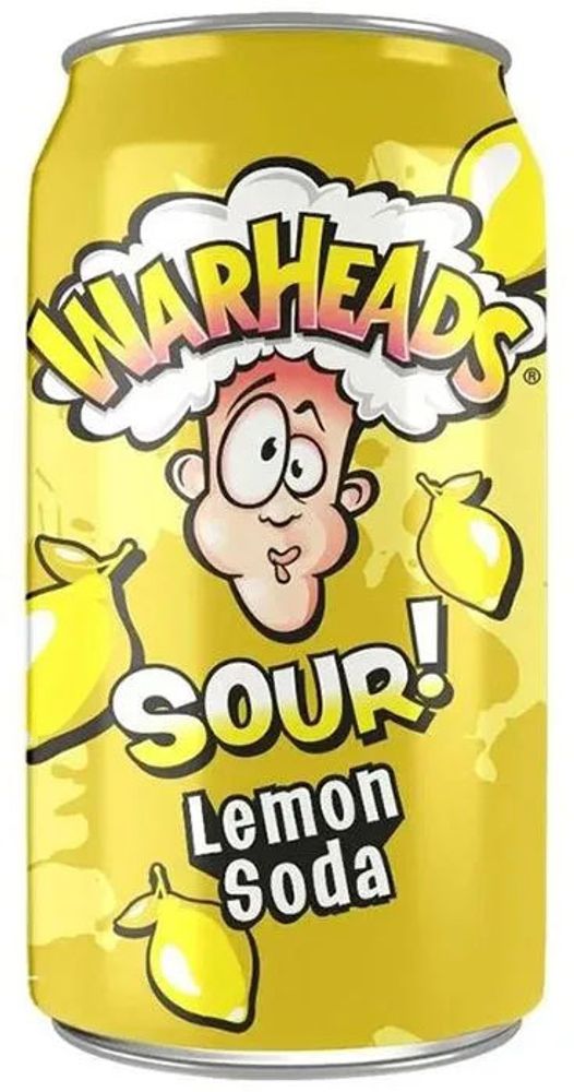 Газированный напиток Warheads - Lemon Sour Soda "Лимон" 0.355 - банка