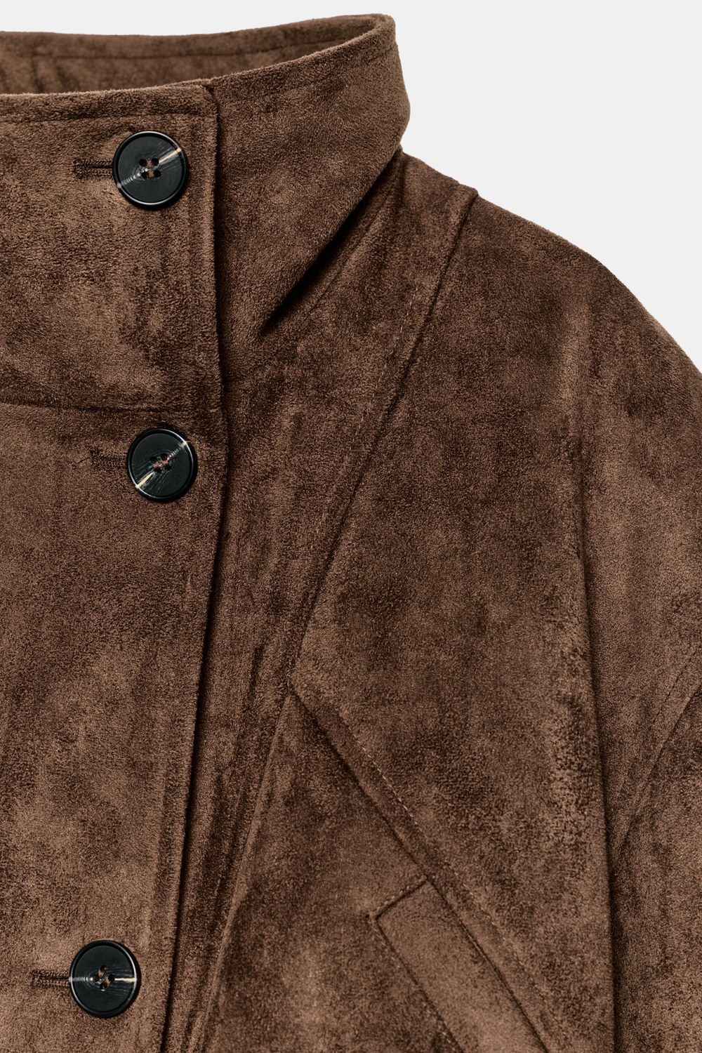 КУРТКА ИЗ ИСКУССТВЕННОЙ ЗАМШИ С ПОЯСОМ — ZARA