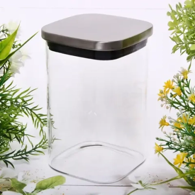 Банка стеклянная 1100мл «ХАЙТЕК» с металлической крышкой