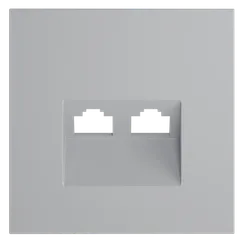 Накладка для розетки компьютерной двойной RJ45+RJ45 Voltum S70 Серый VLS001416