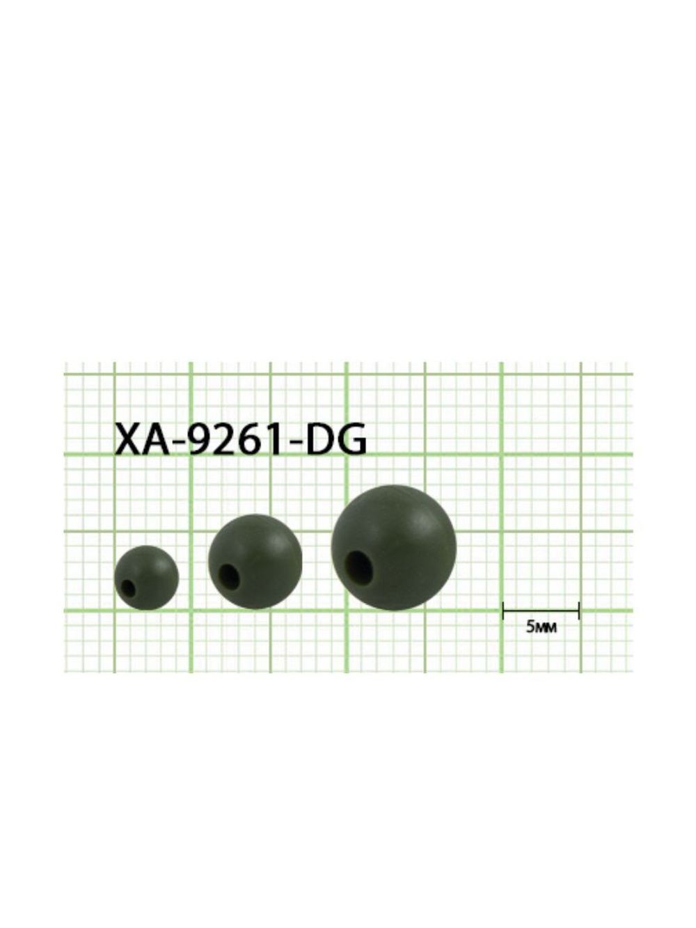 Бусины резиновые для монтажа рыболовных оснасток Rubber Bead DARK GREEN XA-9261 №6