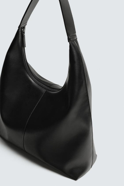 ZARA ОДНОТОННАЯ СУМКА-ШОПЕР, ЧЕРНЫЙ