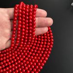 Бусины коралл красный шар 6 мм