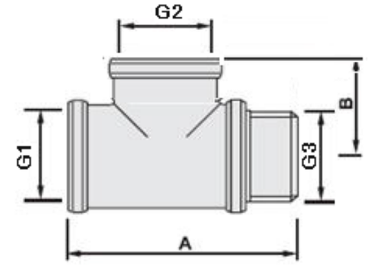 Тройник Valtec 3/4"х3/4"х1/2" ВР/ВР/НР переходной латунный никелированный VTr.134.RN.050504