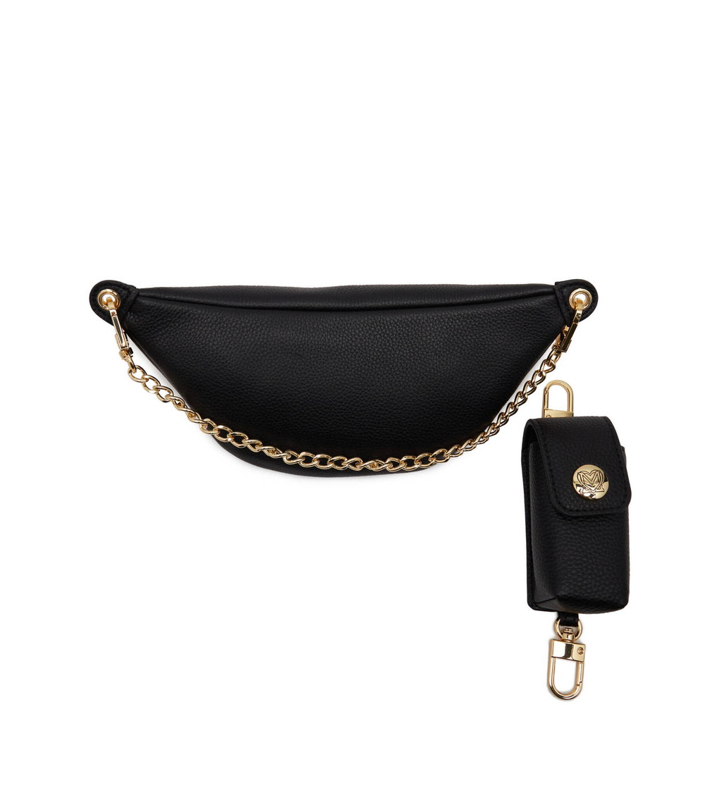 Бананка BORSA NATURAL GRAIN+PU NERO Love Moschino - черный(JC4329PP0GK10)