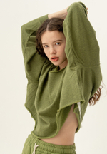 Свитшот оверсайз Bowery NYC Crop Military